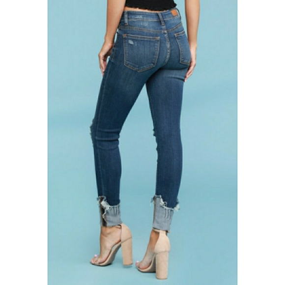 ♥️18W 20W Plus♥️Judy Blue Nikki Destroyed Cuff - Picture 4 of 8